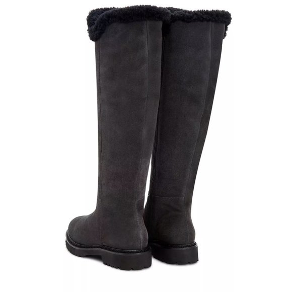 AQUATALIA 6.5 6 SHEARLING FUR LINED Mikenna Grey Suede Knee High Boots - Picture 2 of 7